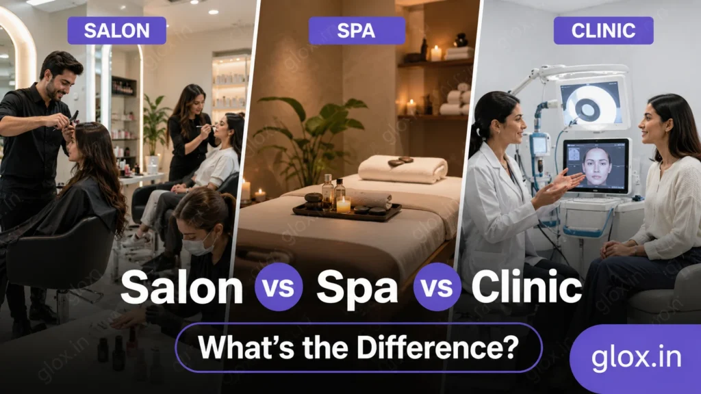 Difference between spa and salon and clinic comparison