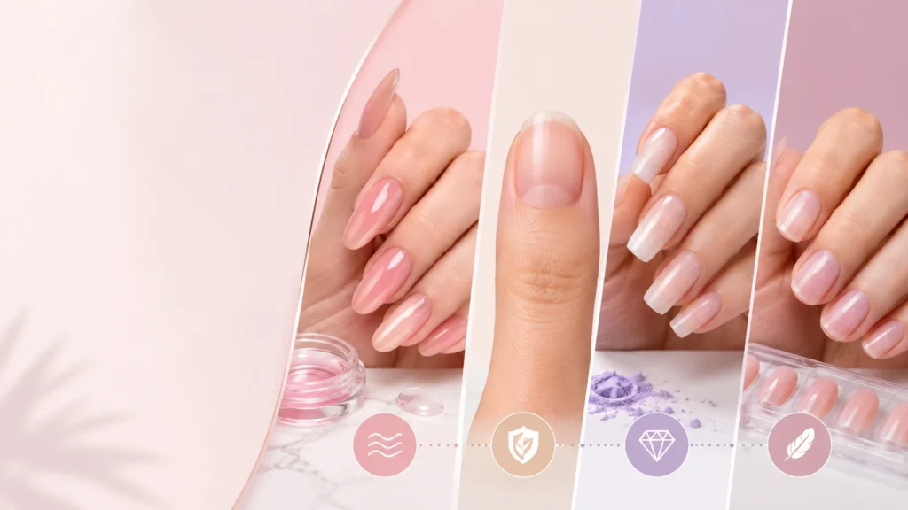 Avoid extra fingers, distorted hands, damaged or frightening nails, excessive nail length, clutter, watermarks, brand logos, blurry details, unrealistic anatomy, and unreadable text.